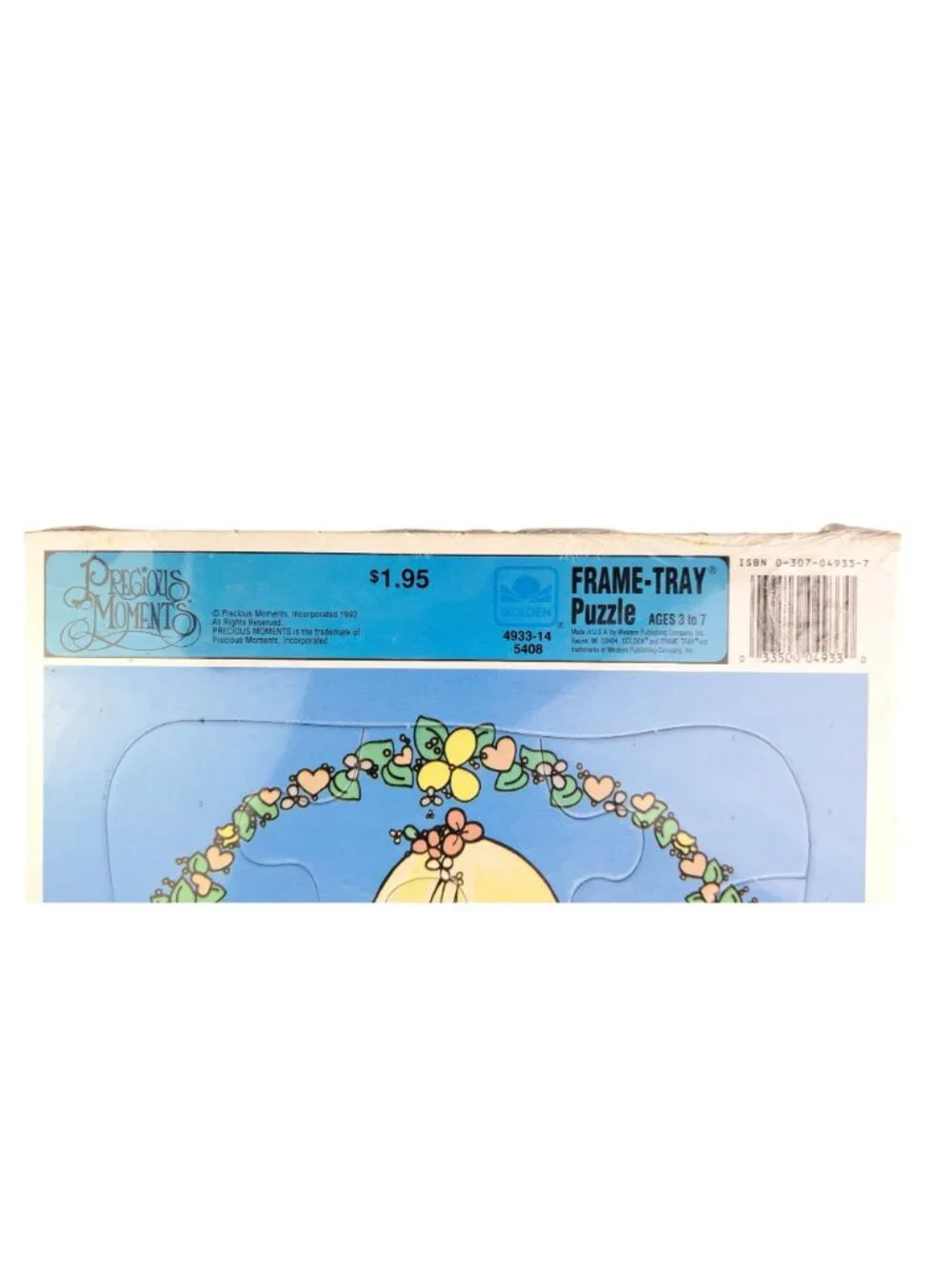 Vintage Precious Moments Love Is Kind Frame Tray Puzzle 1992 Sam B Lamb Golden